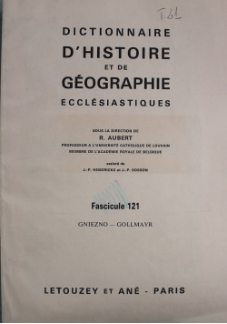 Dictionnaire DHistoire et de Geographie Ecclesiastiques Fascicule 121