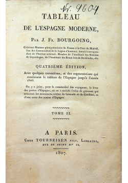 Tableau de Lespagne Moderne 1807 r.