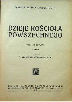 Dzieje Kościoła Powszechnego Tom II 1931 r.