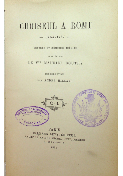 Choiseul a Rome 1895 r.