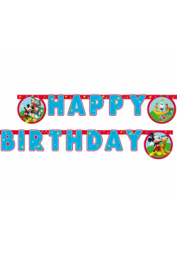 Banner Mickey Rock The House - Happy Birthday