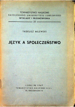 Język a społeczeństwo 1947 r