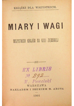 Miary i wagi 1901 r.