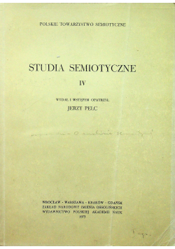 Studia semiotyczne IV
