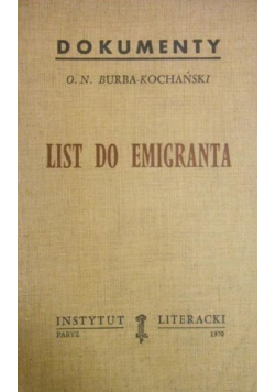 List do emigranta