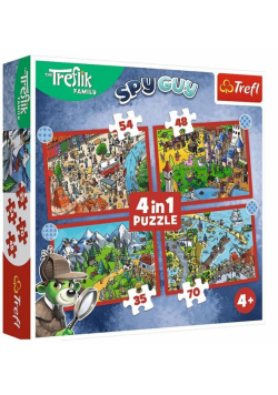 Puzzle 4w1 Podróże Treflików TREFL