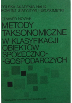 Metody Taksonomiczne w klasyfikacji obiektów społeczno gospodarczych