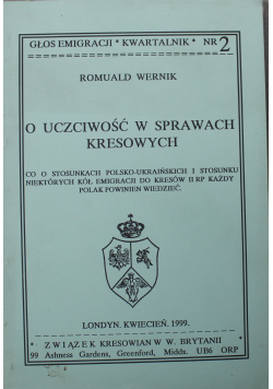 O uczciwości w sprawach kresowych