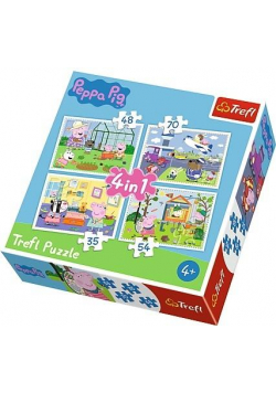 Puzzle 4w1 Wspomnienia z wakacji Peppa TREFL