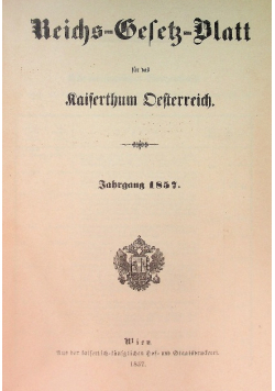 Reichs-Gesetz-Blatt für das Kaiserthum Oesterreich, 1857 r.