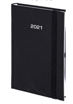 Kalendarz 2021 B5 Dzienny Cross z gumką Czarny