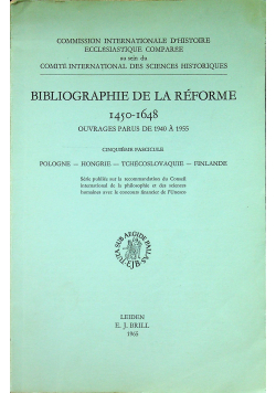 Bibliographie de la reforme 1450 1648 cinquieme fascicule