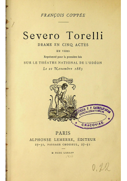 Severo Torelli 1884 r