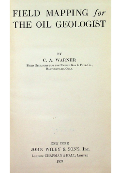 Field mapping for the oil geologist, 1927r.