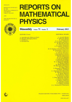 Reports on Mathematical Physics 71/1/2013