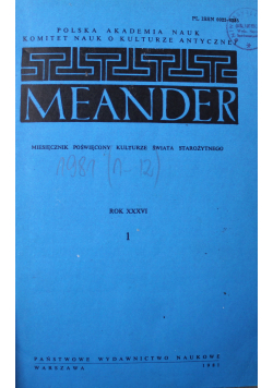 Meander Rok XXXVI 1 - 12 Numerów