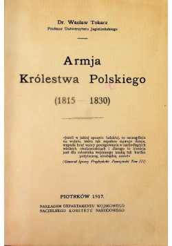 Armja Królestwa Polskiego 1815 - 1830 z 1917 r.