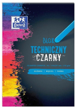 Blok techniczny A4/10K 210G czarny (20szt) OXFORD