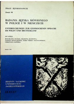 Badania języka mówionego w Polsce i w Niemczech