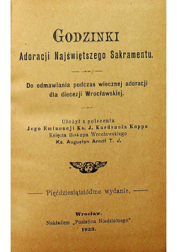Godzinki Adoracji Najświętszego Sakramentu 1923 r