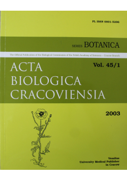 Acta Biologica Cracoviensia Vol 45 / 1