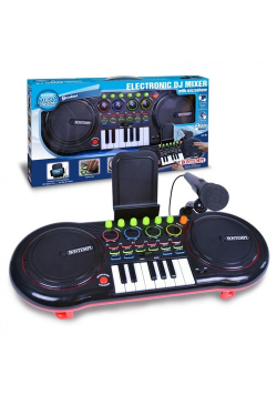 Mikser DJ z 2 padami do scratchowania i efektami świetlnymi