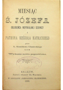 Miesiąc Ś. Józefa 1898 r