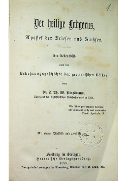Der heiliege Cuderus 1879r / Charakteristische Buge 1868r