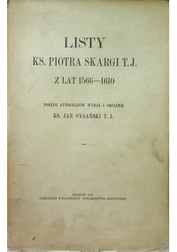 Listy ks Piotra Skargi TJ 1912 r.