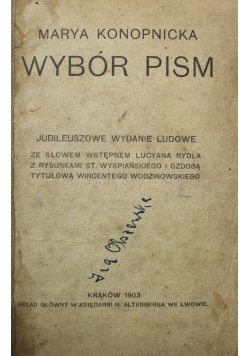 Konopnicka Wybór Pism 1903 r.