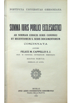 Summa Iuris publici ecclesiastici 1932 r.