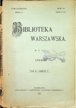 Biblioteka Warszawska tom II zeszyt 2 1910 r