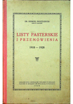 Listy pasterskie i przemówienia 1928 r