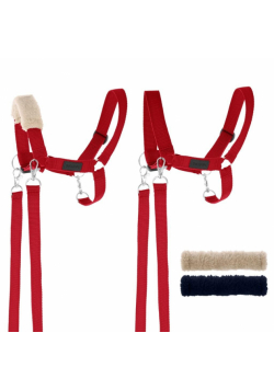 Kantar dla Hobby Horse wodze + futerka czerwony