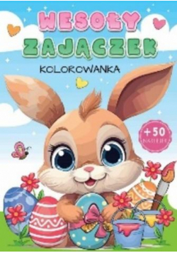 Wesoły zajączek. Kolorowanka
