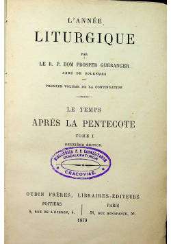 Lannee Liturgique 1879 r