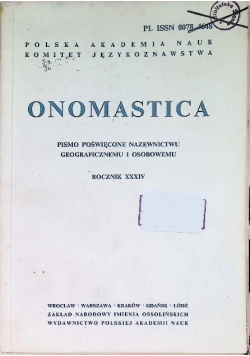 Onomastica rocznik XXXIV
