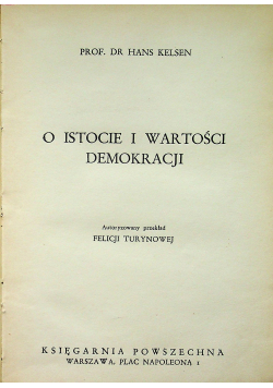 O istocie i wartości demokracji 1939 r.