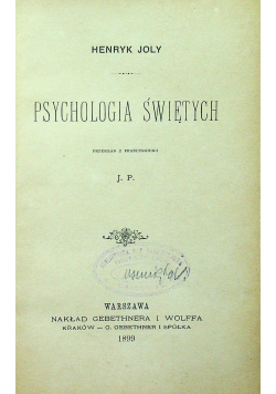 Psychologia Świętych 1899 r