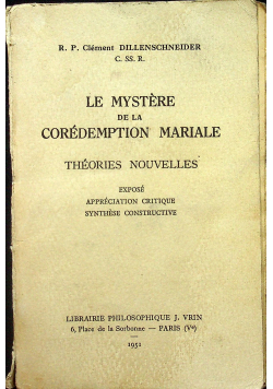 Le Mystere de la Coredemption Mariale 1951 r.