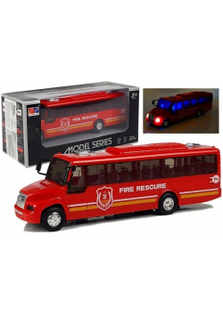 Bus straży pożarnej ze światlem czerwony