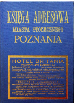 Księga Adresowa miasta stołecznego Poznania Reprint z 1933 r