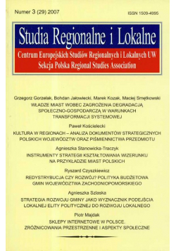 Studia Regionalne i Lokalne 3 / 2007