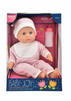 Lalka Baby Joy 38 cm ubranko w paski