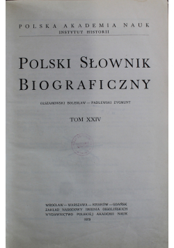 Polski Słownik Biograficzny tom XXIV