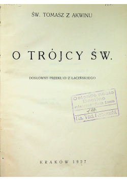 Summa Teologiczna Tom II 1927 r