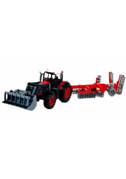 Traktor z turem i bronami
