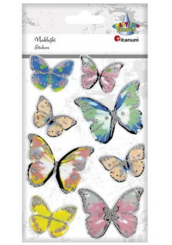Naklejki foliowe z brokatem 3D mix 8szt