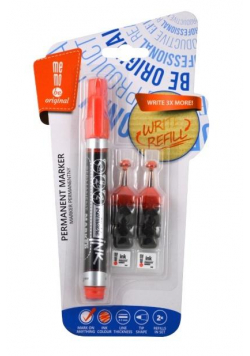 Marker permanentny + 2 ampułki czerwony MemoBe