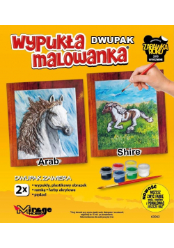 Wypukła malowanka Konie - Arab + Shire
